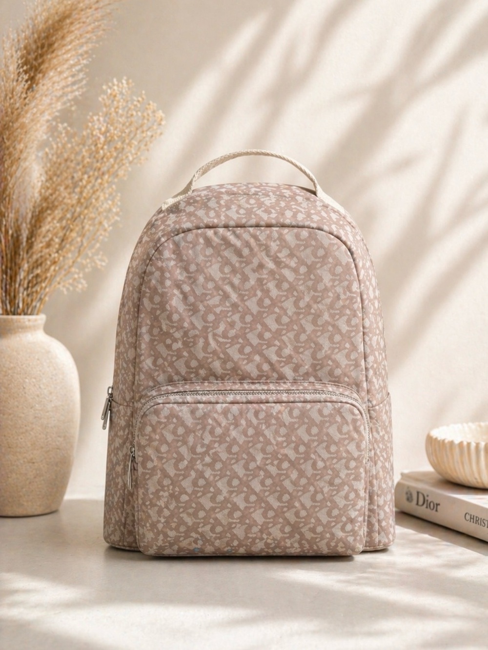 Calvin Klein Taupe Patterned Backpack